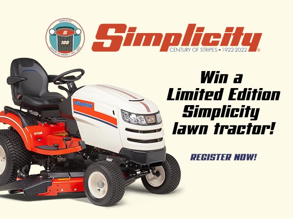Win a  Limited Edition Simplicity  lawn tractor!